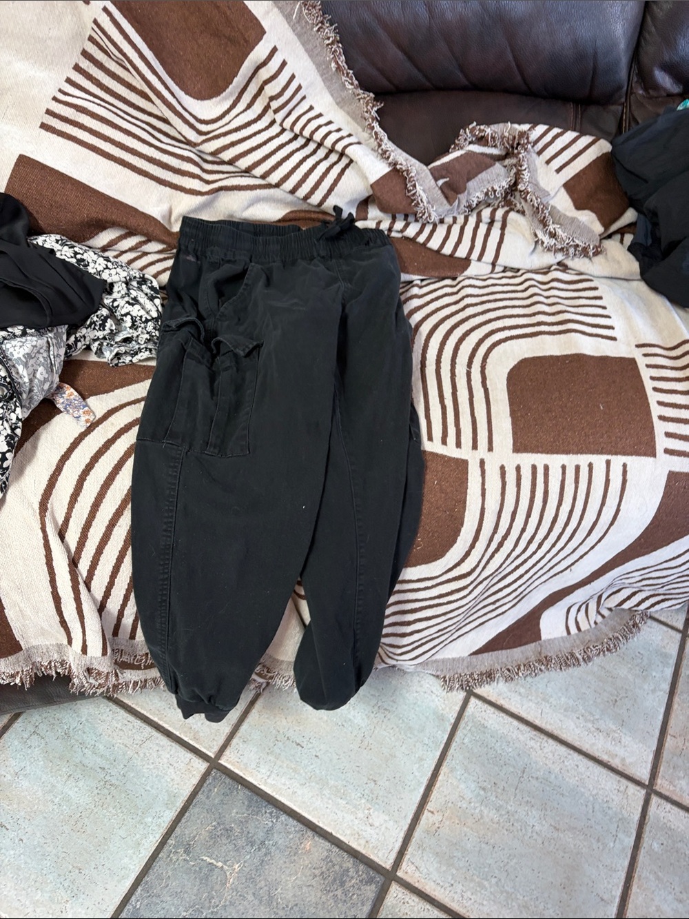 Black Women's Cargo Jogger Pants